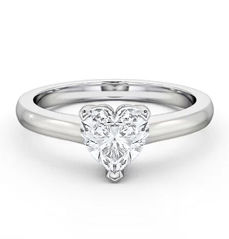Heart Diamond 3 Prong Engagement Ring 18K White Gold Solitaire ENHE3_WG_THUMB1