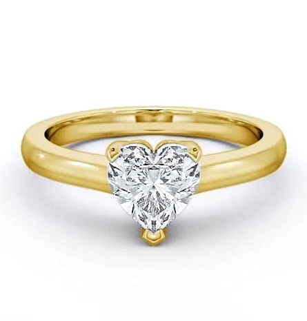 Heart Diamond 3 Prong Engagement Ring 9K Yellow Gold Solitaire ENHE3_YG_THUMB1