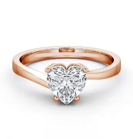 Heart Diamond 4 Prong Engagement Ring 9K Rose Gold Solitaire ENHE4_RG_THUMB2 