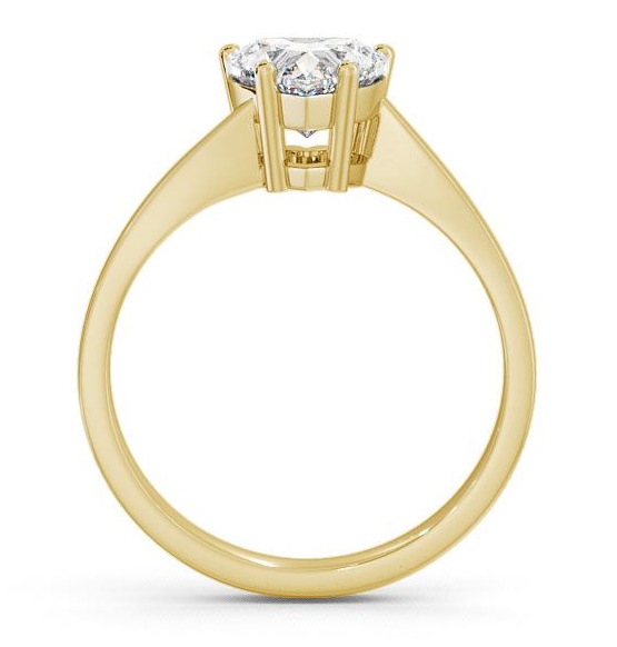 Heart Diamond 4 Prong Engagement Ring 9K Yellow Gold Solitaire ENHE4_YG_THUMB1 