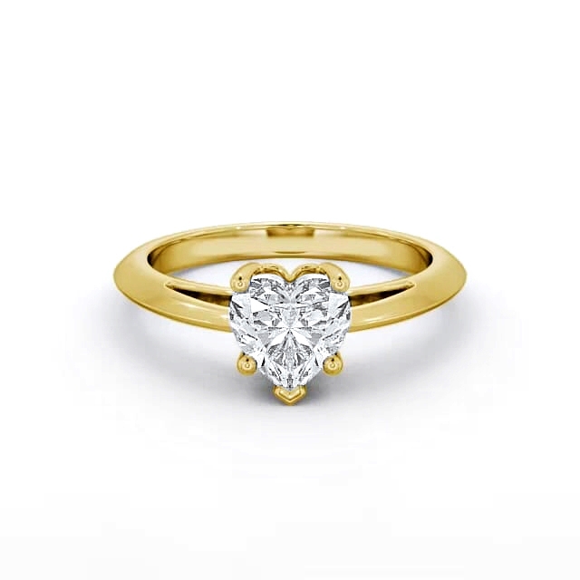 Heart Diamond Engagement Ring 18K Yellow Gold Solitaire - Coraline ENHE5_YG_HAND