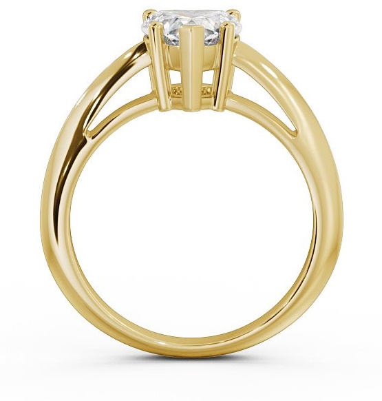 Heart Diamond 5 Prong Engagement Ring 9K Yellow Gold Solitaire ENHE5_YG_THUMB1