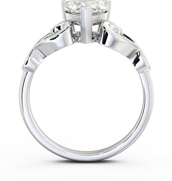 Heart Diamond with Heart Band Engagement Ring Platinum Solitaire ENHE6_WG_THUMB1