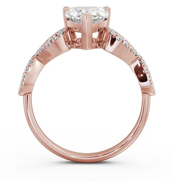 Heart Diamond Infinity Style Band Ring 9K Rose Gold Solitaire ENHE7_RG_THUMB1 