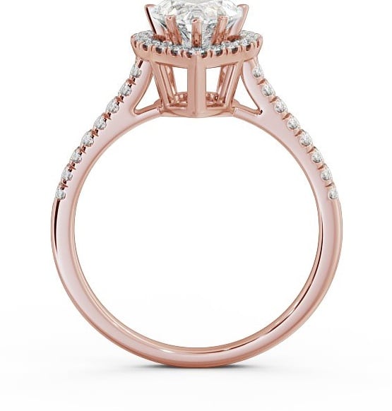 Halo Heart Diamond High Setting Engagement Ring 9K Rose Gold ENHE8_RG_THUMB1 