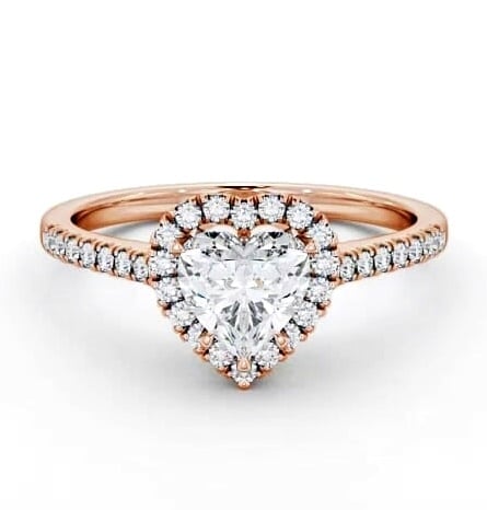 Halo Heart Diamond High Setting Engagement Ring 9K Rose Gold ENHE8_RG_THUMB2 