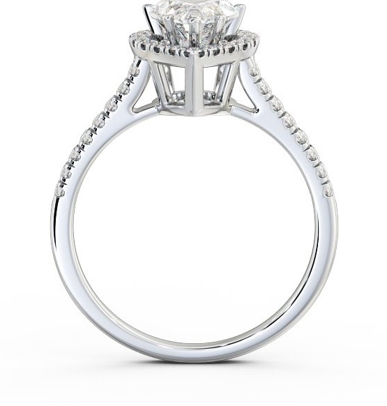 Halo Heart Diamond High Setting Engagement Ring 18K White Gold ENHE8_WG_THUMB1 