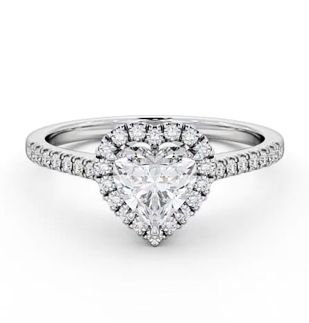 Halo Heart Diamond High Setting Engagement Ring 18K White Gold ENHE8_WG_THUMB2 