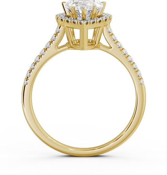 Halo Heart Diamond High Setting Engagement Ring 18K Yellow Gold ENHE8_YG_THUMB1 