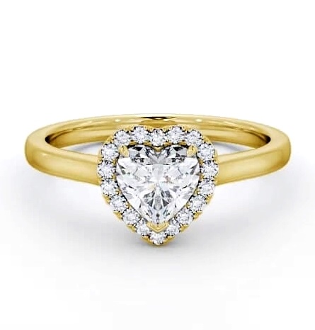 Halo Heart Diamond Classic Engagement Ring 9K Yellow Gold ENHE9_YG_THUMB1