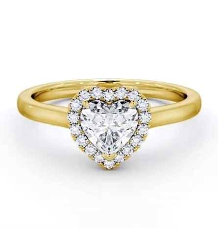 Halo Heart Diamond Classic Engagement Ring 18K Yellow Gold ENHE9_YG_THUMB2 
