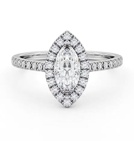 Halo Marquise Diamond Engagement Ring 9K White Gold ENMA10_WG_THUMB2 