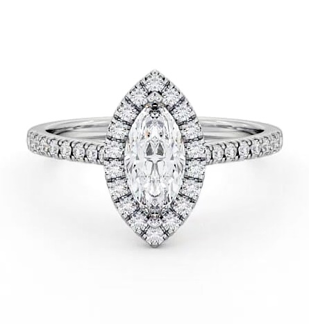 Halo Marquise Diamond Engagement Ring 18K White Gold ENMA10_WG_THUMB2 