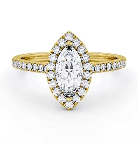 Halo Marquise Diamond Engagement Ring 9K Yellow Gold ENMA10_YG_THUMB1