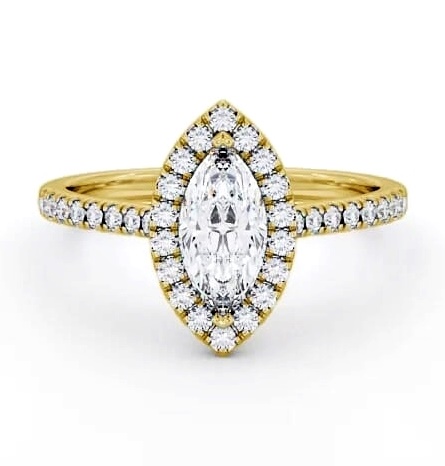 Halo Marquise Diamond Engagement Ring 18K Yellow Gold ENMA10_YG_THUMB2 