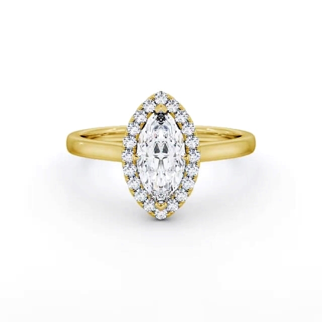 Halo Marquise Diamond Engagement Ring 18K Yellow Gold - Kalia ENMA11_YG_HAND