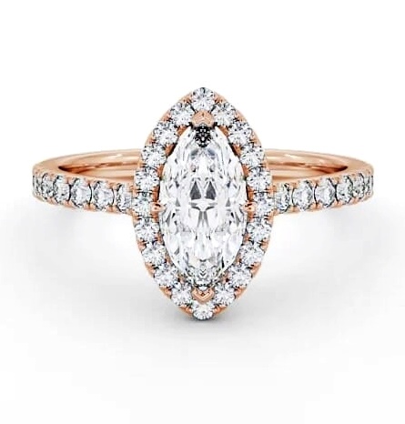 Halo Marquise Diamond Classic Engagement Ring 9K Rose Gold ENMA12_RG_THUMB2 