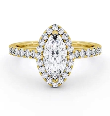 Halo Marquise Diamond Classic Engagement Ring 9K Yellow Gold ENMA12_YG_THUMB1