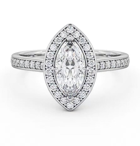 Halo Marquise Diamond Traditional Engagement Ring 18K White Gold ENMA13_WG_THUMB2 