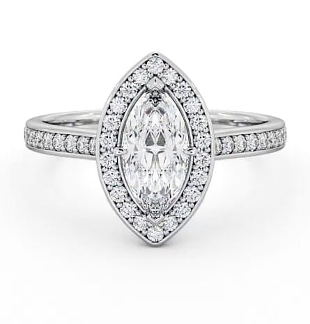 Halo Marquise Diamond Traditional Engagement Ring 9K White Gold ENMA13_WG_THUMB2 