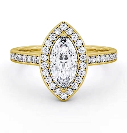 Halo Marquise Diamond Traditional Engagement Ring 18K Yellow Gold ENMA13_YG_THUMB1