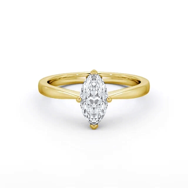 Marquise Diamond Engagement Ring 18K Yellow Gold Solitaire - Anaelle ENMA15_YG_HAND