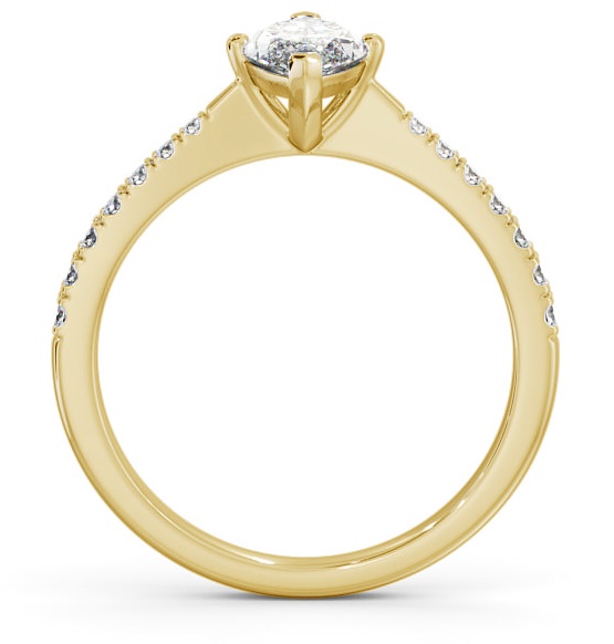 Marquise Diamond Tapered Band Engagement Ring 9K Yellow Gold Solitaire with Channel Set Side Stones ENMA15S_YG_THUMB1