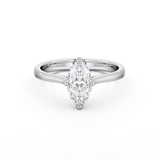 Marquise Diamond Engagement Ring 18K White Gold Solitaire - Lorraine ENMA16_WG_HAND