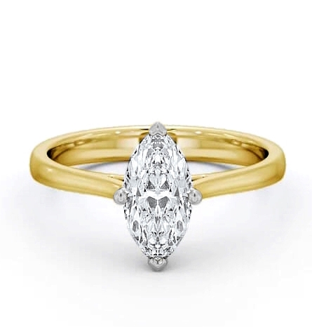 Marquise Diamond Classic 4 Prong Ring 18K Yellow and White Gold Solitaire ENMA16_YWG_THUMB1