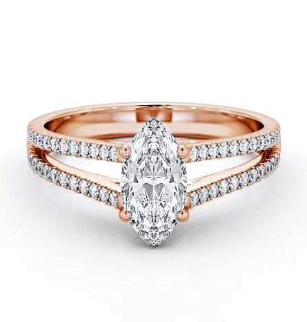 Marquise Diamond Split Band Engagement Ring 18K Rose Gold Solitaire ENMA17_RG_THUMB1