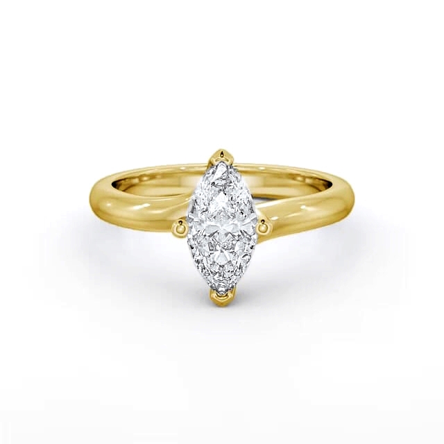 Marquise Diamond Engagement Ring 9K Yellow Gold Solitaire - Vera ENMA1_YG_HAND