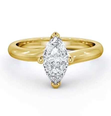 Marquise Diamond Sweeping Prongs Ring 9K Yellow Gold Solitaire ENMA1_YG_THUMB1