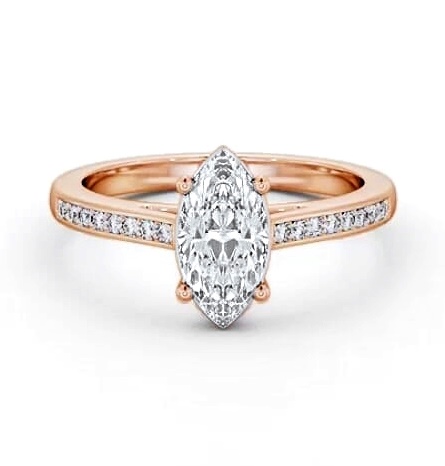 Marquise Diamond 4 Prong Engagement Ring 9K Rose Gold Solitaire ENMA21S_RG_THUMB1