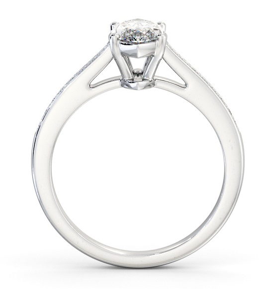 Marquise Diamond 4 Prong Engagement Ring 18K White Gold Solitaire with Channel Set Side Stones ENMA21S_WG_THUMB1