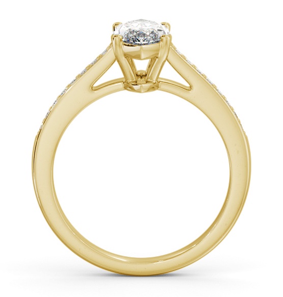 Marquise Diamond 4 Prong Engagement Ring 18K Yellow Gold Solitaire with Channel Set Side Stones ENMA21S_YG_THUMB1