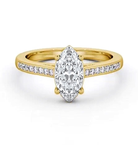 Marquise Diamond 4 Prong Engagement Ring 9K Yellow Gold Solitaire ENMA21S_YG_THUMB1