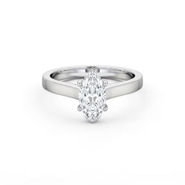 Marquise Diamond Engagement Ring 18K White Gold Solitaire - Darcie ENMA22_WG_HAND
