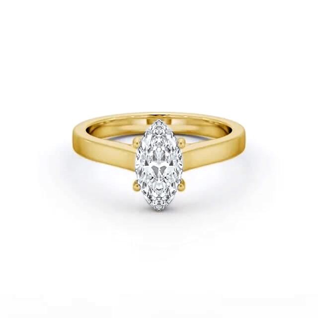 Marquise Diamond Engagement Ring 18K Yellow Gold Solitaire - Darcie ENMA22_YG_HAND