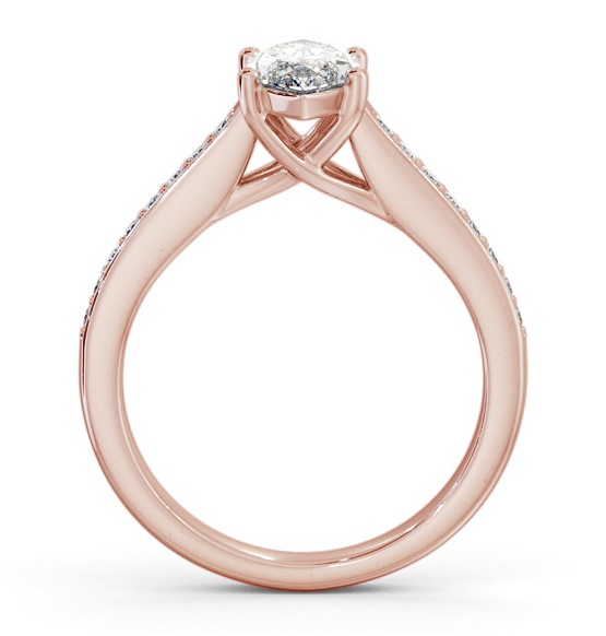 Marquise Diamond Trellis Design Engagement Ring 9K Rose Gold Solitaire with Channel Set Side Stones ENMA22S_RG_THUMB1