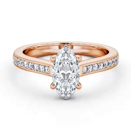 Marquise Diamond Trellis Design Engagement Ring 9K Rose Gold Solitaire ENMA22S_RG_THUMB2 