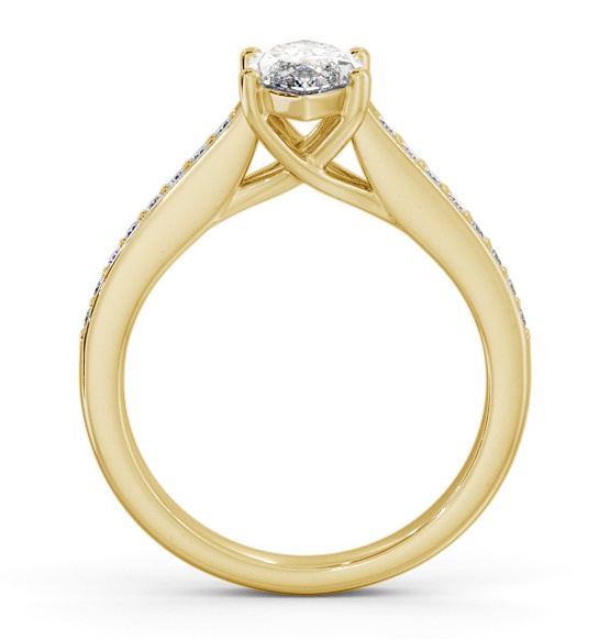 Marquise Diamond Trellis Design Engagement Ring 18K Yellow Gold Solitaire with Channel Set Side Stones ENMA22S_YG_THUMB1