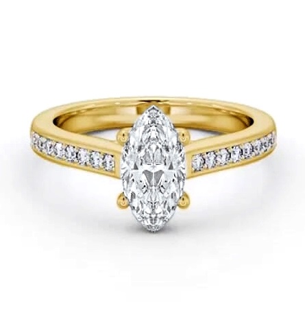 Marquise Diamond Trellis Design Ring 9K Yellow Gold Solitaire ENMA22S_YG_THUMB1