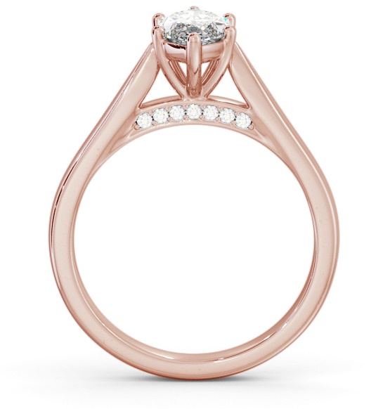 Marquise Diamond Engagement Ring with Diamond Set Bridge 9K Rose Gold Solitaire ENMA24_RG_THUMB1