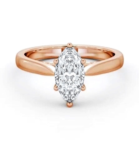 Marquise Ring with Diamond Set Bridge 9K Rose Gold Solitaire ENMA24_RG_THUMB1