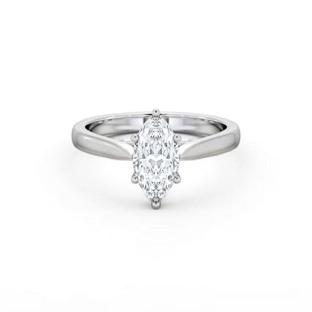 Marquise Diamond Engagement Ring 18K White Gold Solitaire - Horaine ENMA24_WG_HAND