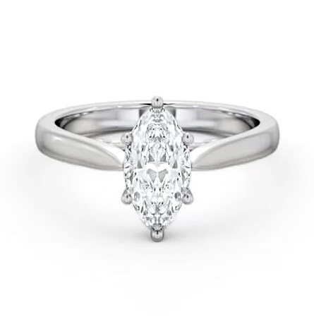 Marquise Ring with Diamond Set Bridge 9K White Gold Solitaire ENMA24_WG_THUMB1
