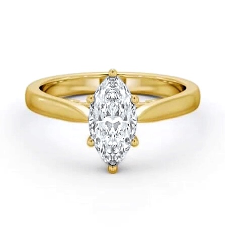 Marquise Ring with Diamond Set Bridge 9K Yellow Gold Solitaire ENMA24_YG_THUMB1