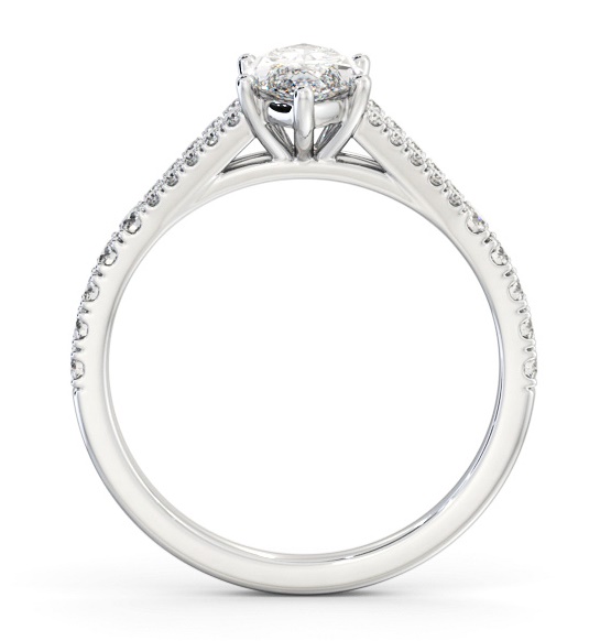 Marquise Diamond Split Band Engagement Ring 18K White Gold Solitaire with Channel Set Side Stones ENMA24S_WG_THUMB1 