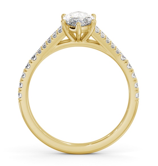 Marquise Diamond Split Band Engagement Ring 9K Yellow Gold Solitaire ENMA24S_YG_THUMB1 