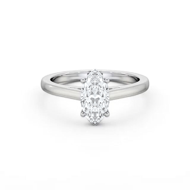 Marquise Diamond Engagement Ring 18K White Gold Solitaire - Jettal ENMA25_WG_HAND